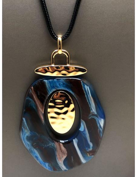 BONITOS COLLARES AZULES CON ORIGINAL COLGANTE IRREGULAR