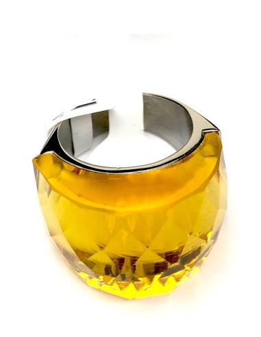 ANILLOS DE MUJER GRANDES DE CRISTAL BRILLO AMARILLO