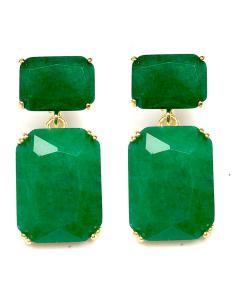 PENDIENTES DE PIEDRAS VERDES TONO ESMERALDA PARA BODAS - Imagen 1