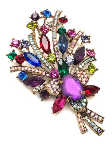 FABULOSOS BROCHES DE PEDRERIA MULTICOLOR PARA BODAS