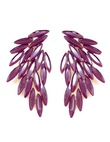 PENDIENTES MORADO CARDENAL PARA BODAS MUY FAVORECEDORES - Imagen 1