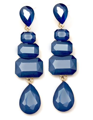 LARGOS PENDIENTES AZUL MARINO PARA INVITADAS DE BODAS