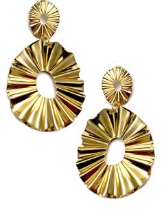 PENDIENTES DORADOS DE MODA DE INSPIRACION OCHENTERA - Imagen 1