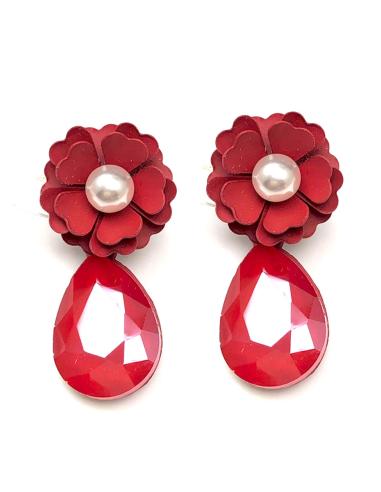 BONITOS PENDIENTES ROJOS CON PERLAS PARA TRAJES DE FIESTA - Imagen 1