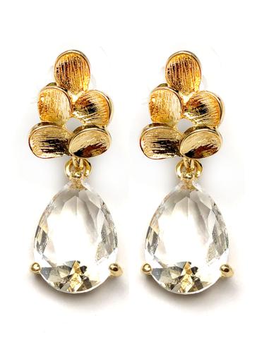 PENDIENTES PEQUEÑOS Y ELEGANTES CON FINA LAGRIMA DE CRISTAL - Imagen 1