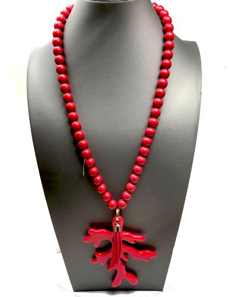 COLLARES ROJOS ORIGINALES CON COLGANTE DE RAMITA DE CORAL