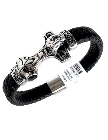 PULSERAS DE HOMBRE ANCHAS CON MARTILLO DE THOR Y SERPIENTE