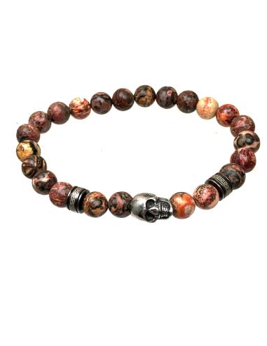 PULSERAS DE HOMBRE CON PIEDRAS SEMIPRECIOSAS Y CALAVERA