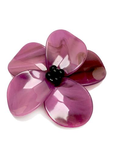 BROCHES DE FLORES VIOLETAS DE CAREY