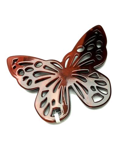 BROCHES MARRONES DE CAREY FIGURA CALADA DE BONITA MARIPOSA