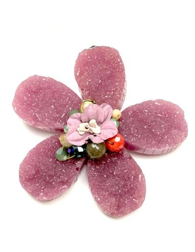 VISTOSOS BROCHES EN ROSA MALVA CON DISEÑO DE GRAN FLOR