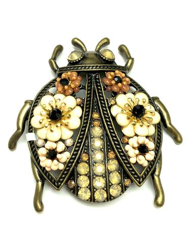 BONITOS BROCHES DE INSECTOS EN PEDRERIA EN TONOS BEIGE