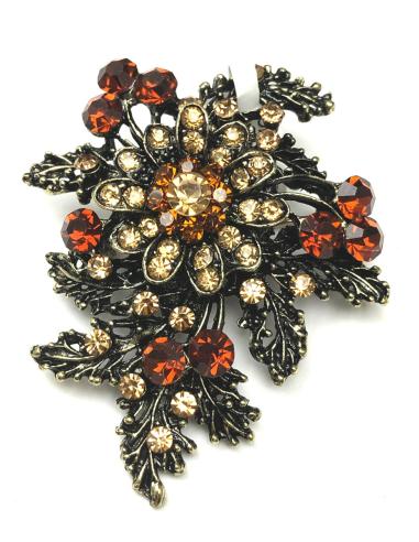 BROCHES DE MUJER MARRONES Y DORADOS PARA BODAS Y EVENTOS