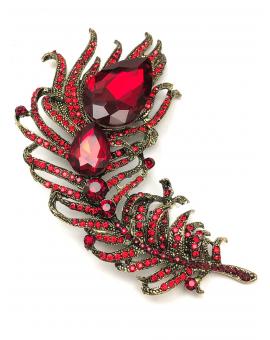 ESPECTACULARES BROCHES ROJOS DE PEDRERIA PARA BODAS - Imagen 1