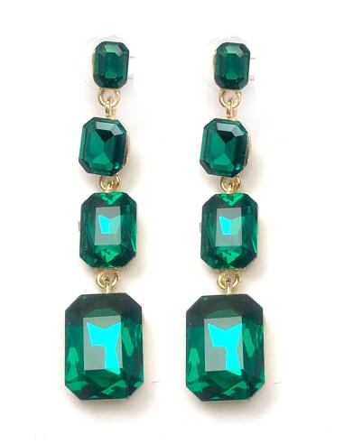 BONITOS PENDIENTES LARGOS VERDES DE FIESTA EN CRISTAL BRILLO