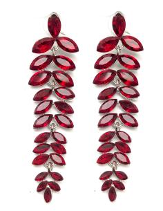 PENDIENTES LARGOS ROJOS PARA BODAS ESPECIAL RECOGIDOS