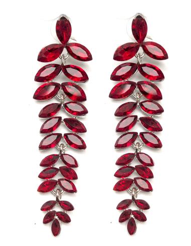 PENDIENTES LARGOS ROJOS PARA BODAS ESPECIAL RECOGIDOS - Imagen 1