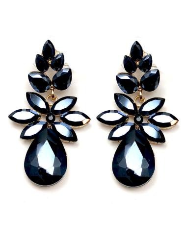 BONITOS PENDIENTES LARGOS DE CRISTAL NEGRO PARA BODAS - Imagen 1