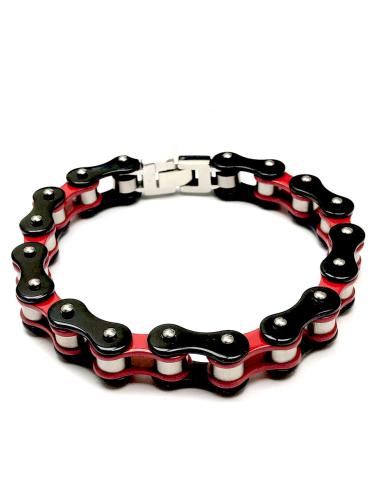 PULSERAS DE HOMBRE DISEÑO CADENA DE MOTO EN ACERO Y COLOR