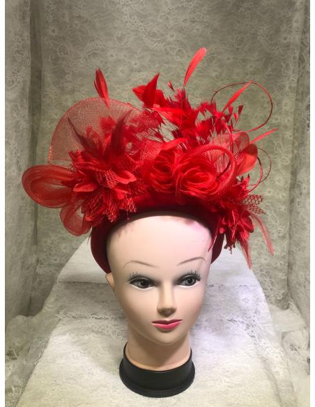 TOCADOS Y DIADEMAS ROJOS ESPECTACULARES PARA BODAS