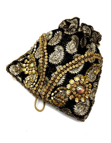 BOLSOS DE MUJER NEGROS Y DORADOS DE FIESTA PARA NOCHE Y BODA