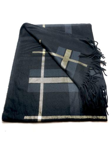 BUFANDAS Y  PASHMINAS NEGRAS CON DETALLES DORADOS - Imagen 1