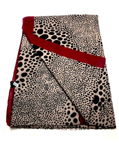 PASHMINAS MUJER MARRONES CON MOTA NEGRA ANIMAL PRINT - Imagen 1