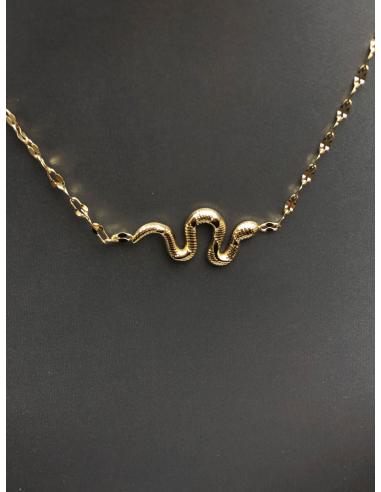 JOYAS MINIMAL COLLARES FINOS DORADOS CON BONITA SERPIENTE - Imagen 1