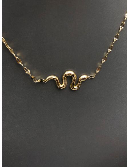 JOYAS MINIMAL COLLARES FINOS DORADOS CON BONITA SERPIENTE - Imagen 1