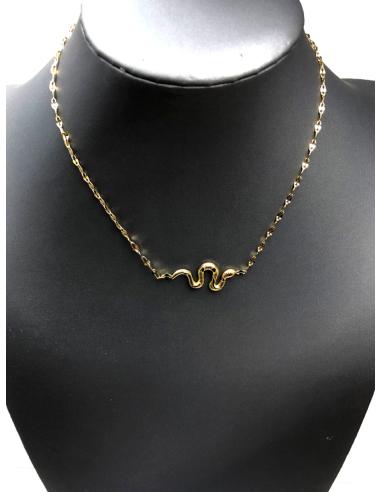 JOYAS MINIMAL COLLARES FINOS DORADOS CON BONITA SERPIENTE - Imagen 2