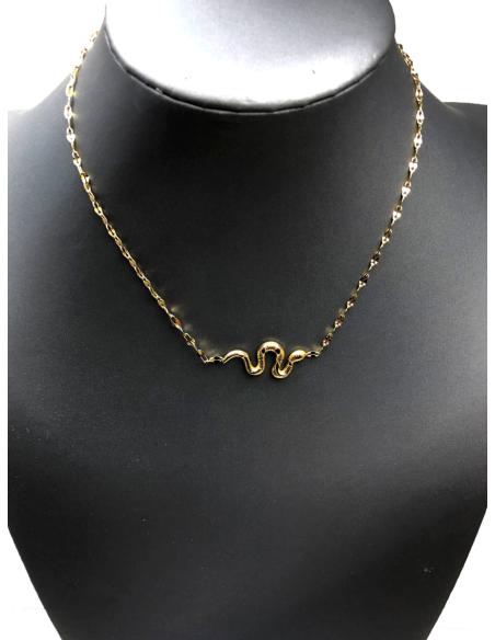 JOYAS MINIMAL COLLARES FINOS DORADOS CON BONITA SERPIENTE - Imagen 2