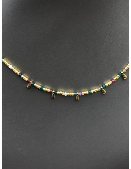 CADENAS MUJER MINIMALISTAS CON PIEDRAS VERDES MALAQUITA