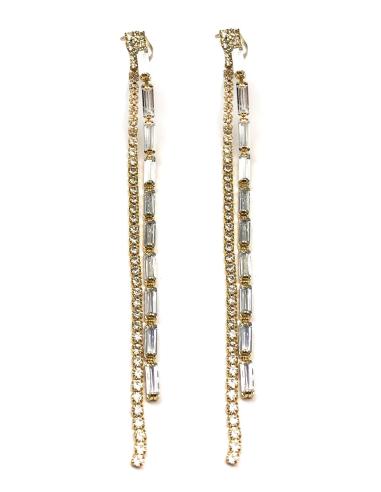 PENDIENTES MUJER BISUTERIA FINA TIRAS DE CRISTAL BRILLO ESPECTACULAR