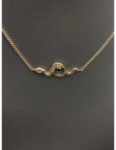 COLLARES DORADOS Y NEGROS CON ACTUAL DISEÑO DE SERPIENTE
