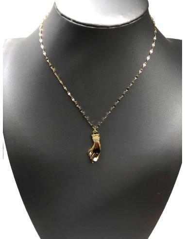CADENAS DORADAS CON VISTOSO COLGANTE DE MANO DE MUJER - Imagen 2