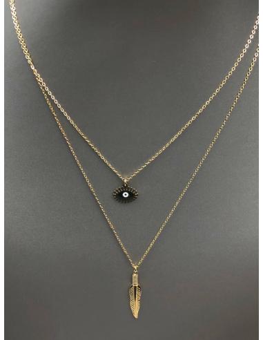 CADENAS MUJER DOBLES CON COLAGANTES DE LA SUERTE - Imagen 2