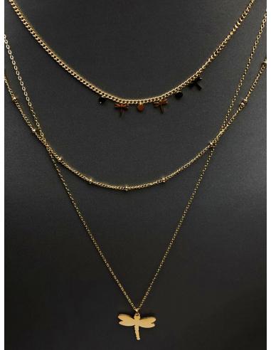CADENAS MUJER DORADAS TRIPLE CON...