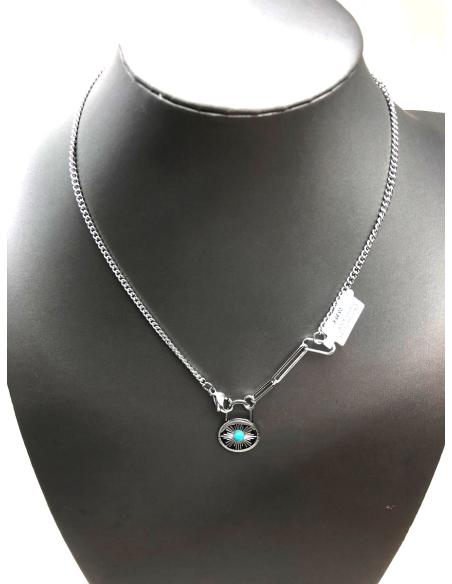 CADENAS MUJER PLATA Y ACERO CON COLGANTES ORIGINALES - Imagen 2