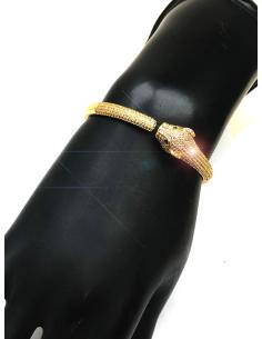 PULSERAS DORADAS CABEZA DE LEOPARDO CON FINAS CIRCONITAS - Imagen 1 2