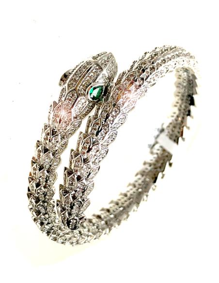 PULSERAS PLATEADAS DE SERPIENTE REPLICA DE JOYERIA CLASICA