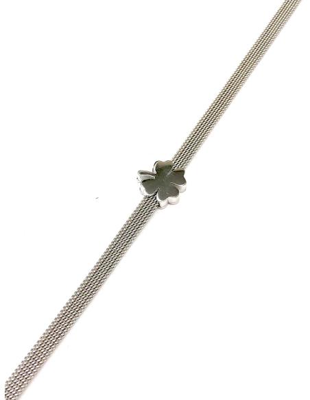 PULSERAS PLATEADAS CON TREBOL DISEÑOS CARGADOS DE ENCANTO