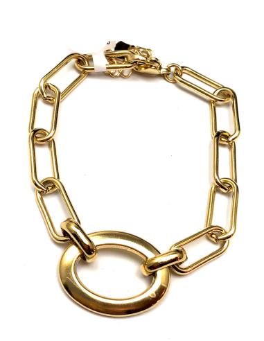 PULSERAS MUJER DE CADENA EN ACERO CHAPADO ORO