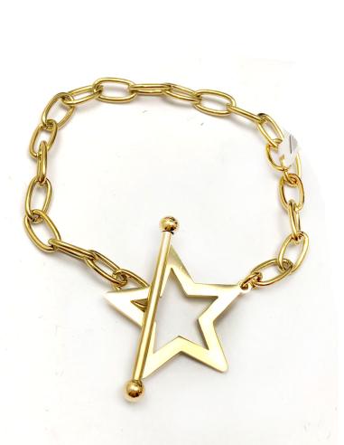 PULSERAS MUJER DE CADENA ACERO, ORIGINAL CIERRE DE ESTRELLA