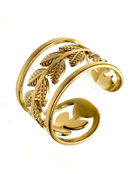 ANILLOS MUJER CORONA DE LAUREL EN ACERO, JOYAS ONLINE