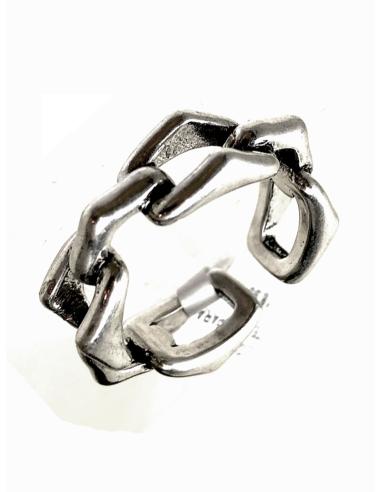 ANILLOS PLATEADOS PARA MUJER CON DISEÑO DE ESLABONES