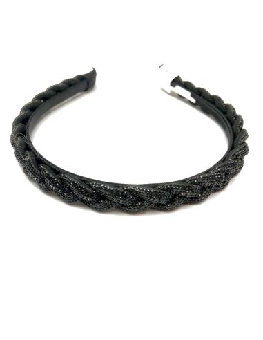 DIADEMAS NEGRAS DE FIESTA MUY ELEGANTES TRENZA CON CRISTAL