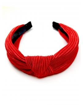 DIADEMAS ROJAS TONO CORAL DE MUJER CON DETALLE DE NUDO - Imagen 1