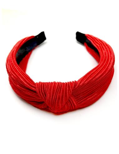 DIADEMAS ROJAS TONO CORAL DE MUJER CON DETALLE DE NUDO