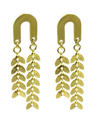 PENDIENTES DORADOS CON ORIGINAL DISEÑO DE DOBLE CASCADA