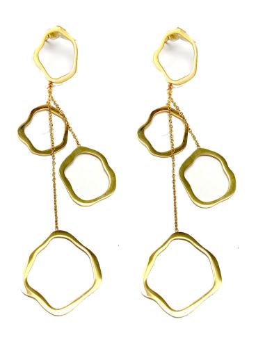 PENDIENTES DORADOS LARGOS CON PRECIOSO DISEÑO IRREGULAR